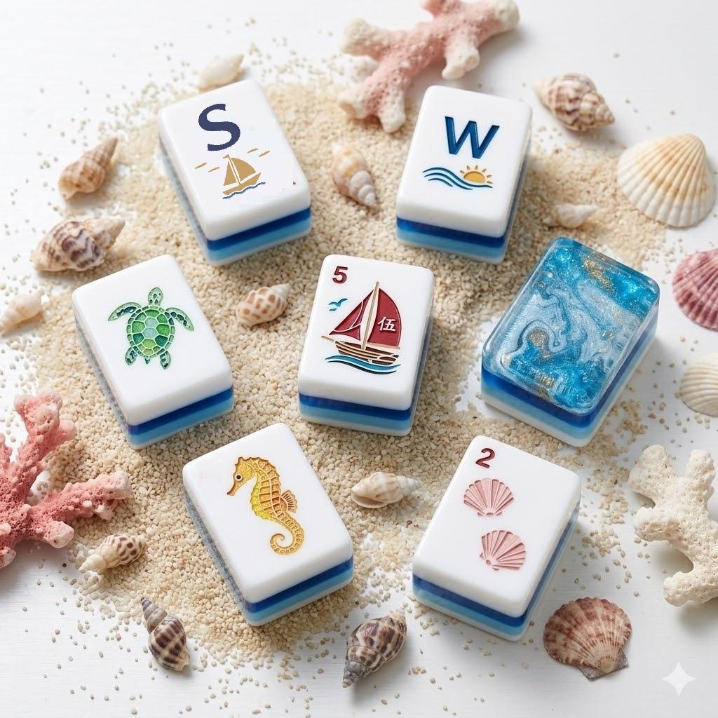 🧜 Little Mermaid Blue Ocean Mystical Mahjong Set