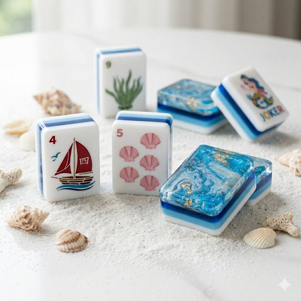 🧜 Little Mermaid Blue Ocean Mystical Mahjong Set