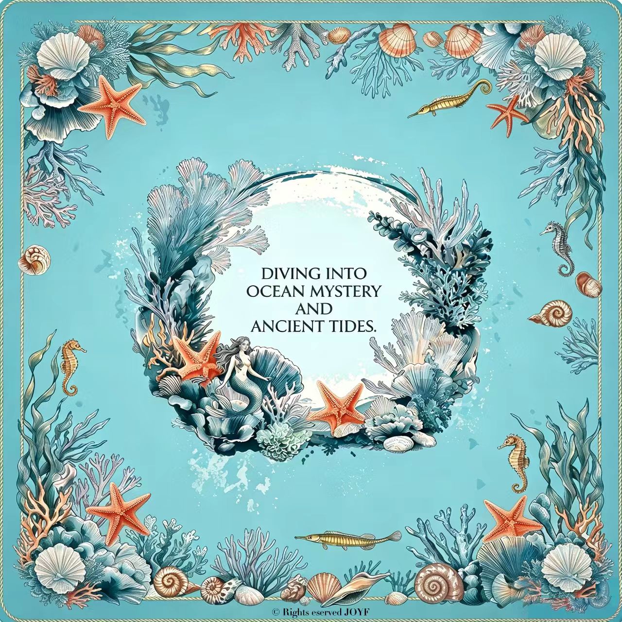 🧜 Little Mermaid Blue Ocean Mystical Mahjong Set
