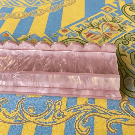 ✨Luxury Pink Shell Pearlescent Magnetic Acrylic Mahjong Tile Racks&Pushers